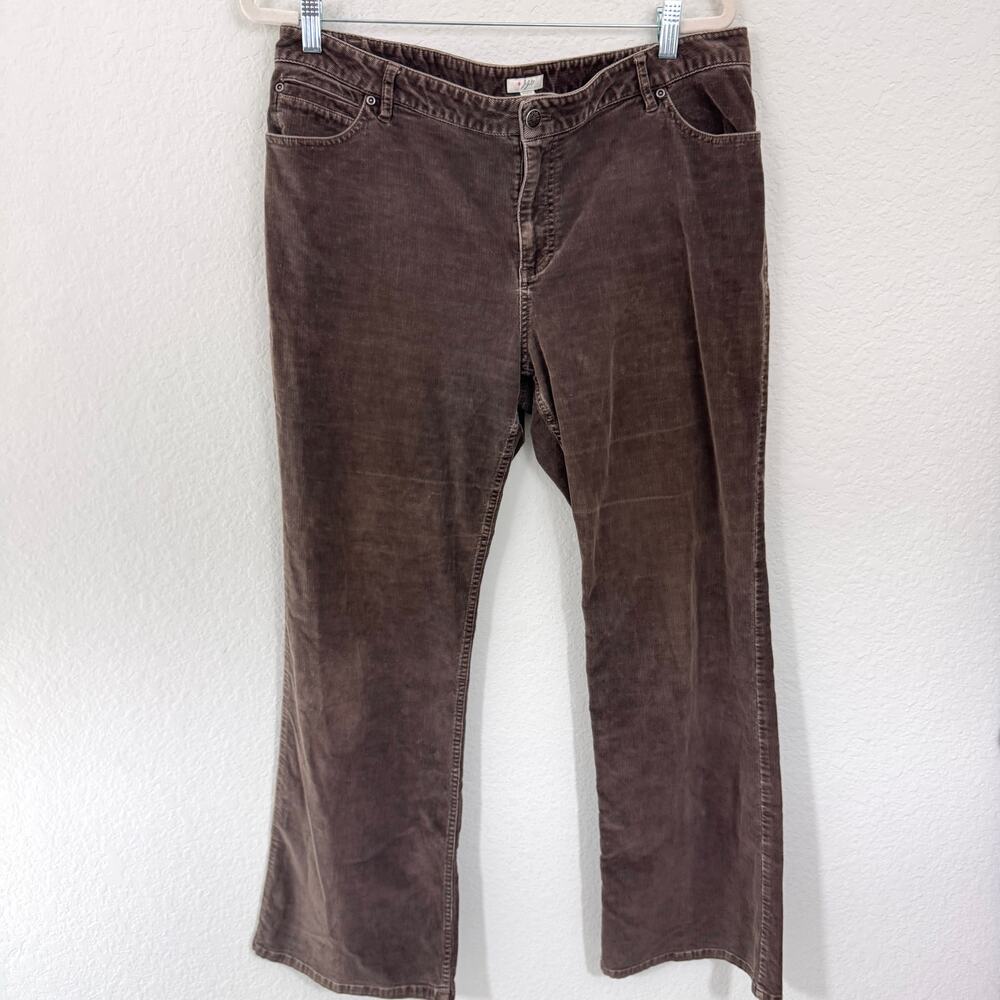J. Jill Women Bootcut Corduroy Stretch Pants Size 16 Cotton Winter Classic Brown